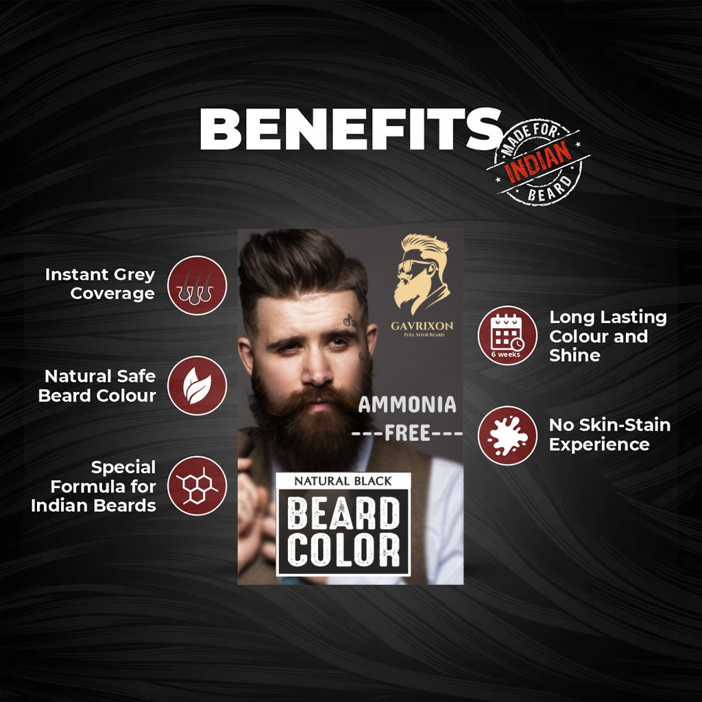 Gavrixon Beard Color for Men - Natural Black - Image 4