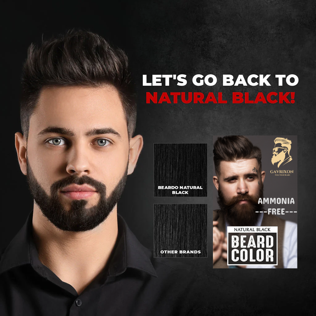 Gavrixon Beard Color for Men - Natural Black - Image 2